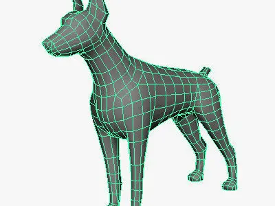 Low Poly Doberman pinscher Low-poly 3D model