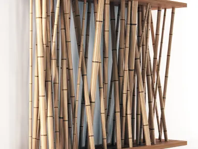 Bamboo decor wall n7 3D model