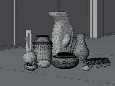 Indoor Decorative Vases Set 01 Free 3D model