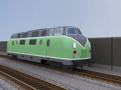 Diesel Locomotive 1 Low-poly 3D model