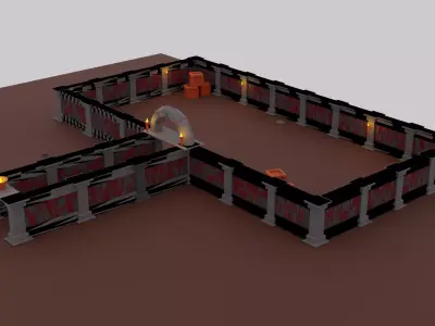 Game Ready Ancient Place Low-poly 3D model