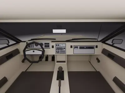 Low Poly 1980s Luxury Sedan 3D Model Car08 Low-poly 3D model