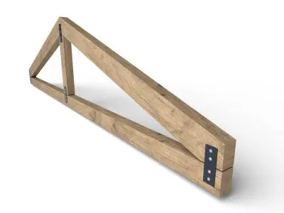 Wooden Roof Truss 01 Low-poly 3D model