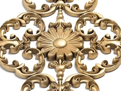 Carved decor vertical 15 3D model
