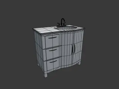 Marble Bathroom Sink Free low-poly 3D model