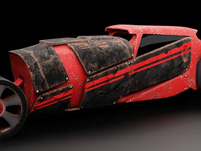 6 Racing Cars Low-poly 3D model