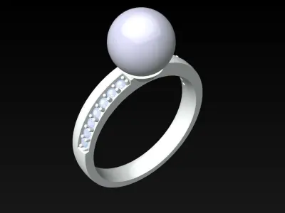Pearl Ring - Womens Rings  - N723905 3D print model