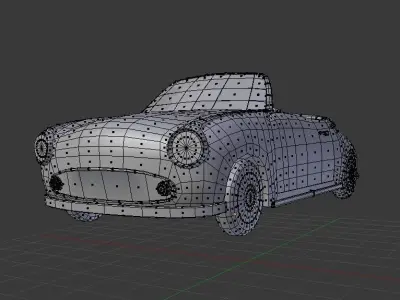 Game Ready Sports Car Retro Low-poly 3D model