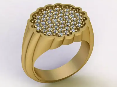 Filigree Diamond ring For Women 3d Printable Model 3D print model