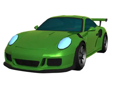 Porsche 911 GT3 RS Hypercasual Low-poly 3D model