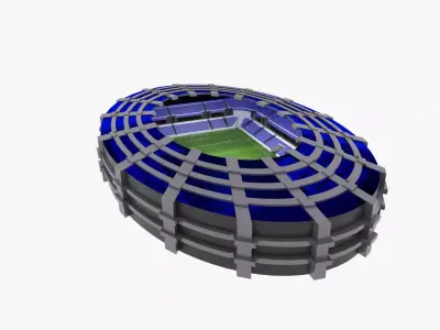 Soccer Stadium Low-poly 3D model 16
