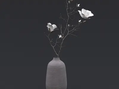 Dry Flowers In Vase I 3D model