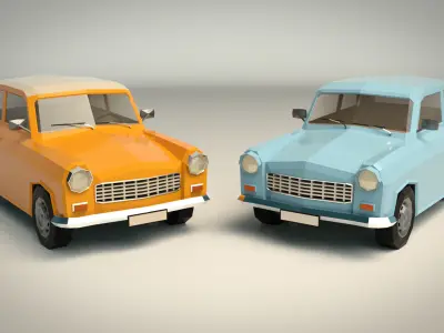 Low Poly Sedan Car 13 Low-poly 3D model