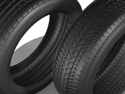 Two tires wheels 3D model