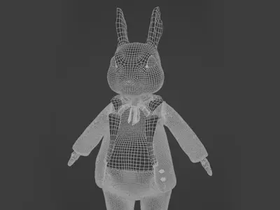 Rabbit 3d Model Low-poly 3D model purchase