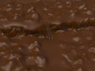 mountainous area with a bridge Free 3D model