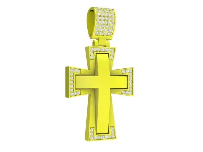 7913 luxury diamond cross pendant 3D print model