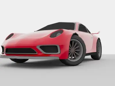 Low Poly Porsche 911 Carrera Aerokit 2019 Sports Car Low-poly 3D model