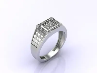 Print Ready STL 3DM  Gents Rings Diamond Men Ring  3D print model 90