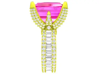 A7663 Big Stone Luxury Diamond Eternity Engagement Ring 3D print model