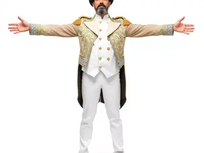 Elegant Ringmaster Costume model pack Low-poly 3D model