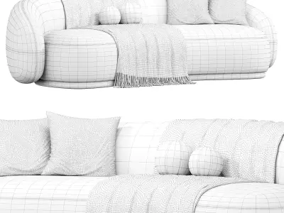 Kendall Velvet Sofa By Highfashionhome 3D model