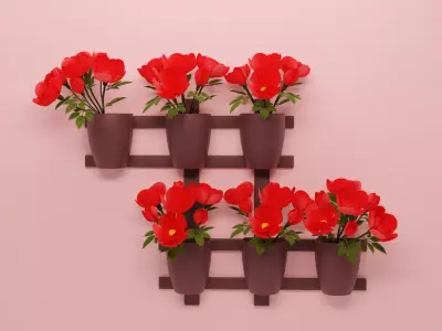  Wall Grow Top  Low-poly 3D model