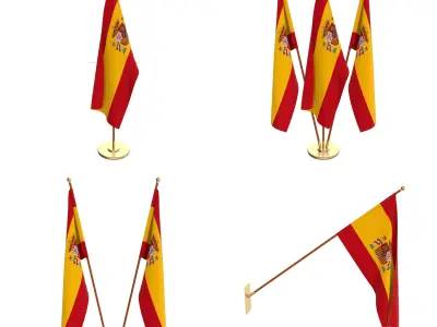 Spain Flag Pack 3D model
