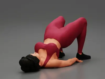 Fitness woman doing half  3D print model