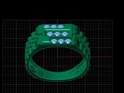 Print Ready STL 3DM  Gents Rings Diamond Men Ring  3D print model 158