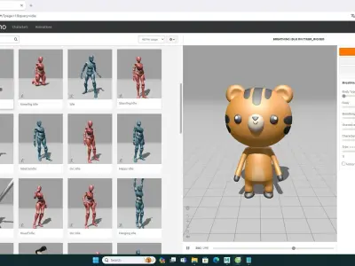 Stylized Tiger Animated v001 Low-poly 3D model