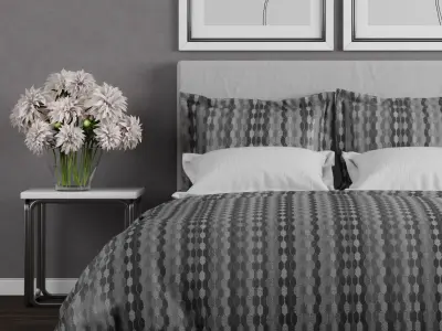 Bedroom set 6 modern with decor 3D model