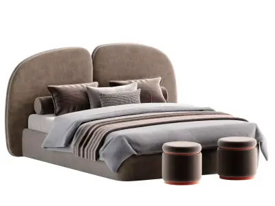 Double Bed Sofia Modern 3D model
