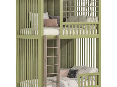 Designer two-level bed Kids room 02 3D model