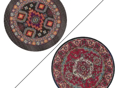 Round Rug Set 226 3D model