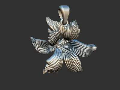 Arabesque Flower Pendant 3D print model