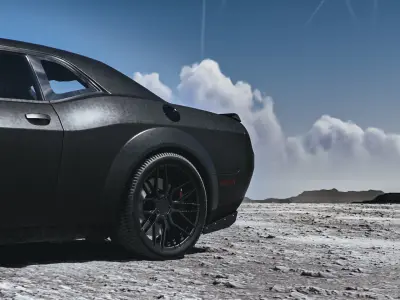 Desert Automotive Scene Cinema 4D and FBX File Textured 3D model Low-poly 3D model