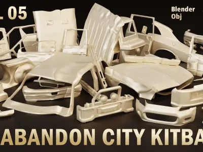 80 Abandon City Kitbash Free 3D model