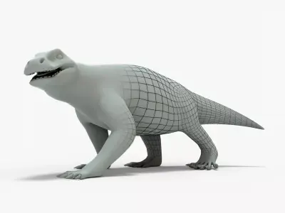Simosuchus Rigged Basemesh Low-poly 3D model