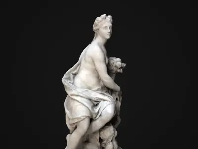 Marne Statue Low-poly 3D model