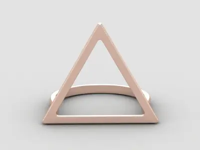 lightweight triangle minimal ring 112-MW 3D print model