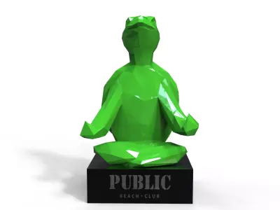 polygonal turtle on the podium 3D model