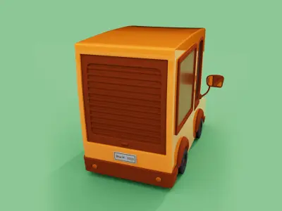 Cartoon Car - Truck - Advertisement Car 3D model
