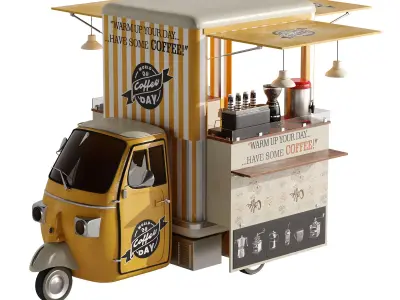 Coffee Truck set 4 3D model