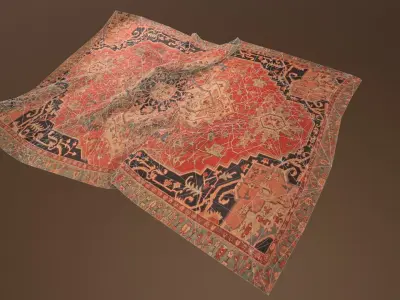 Antique Carpet -PBR Game Ready 3D model Low-poly 3D model