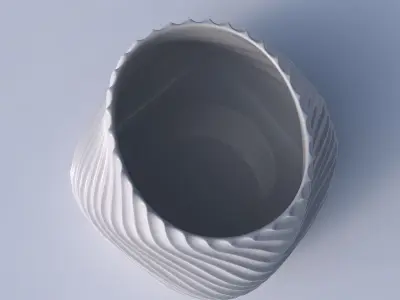 Bowl twisted elipse with bent extruded lines 2 3D print model