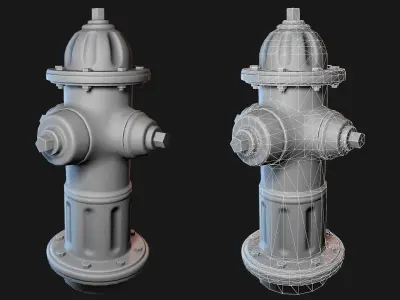 Low Poly PBR Fire Hydrant Low-poly 3D model