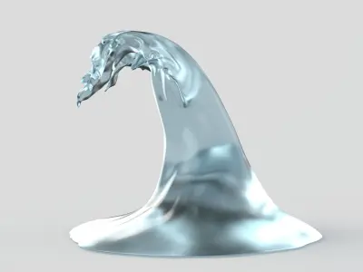 Waves ice sculpture 3D print model