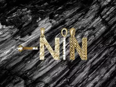 N Letter Alphabet Tiles Texture Pendant 3D Print Model 3D print model