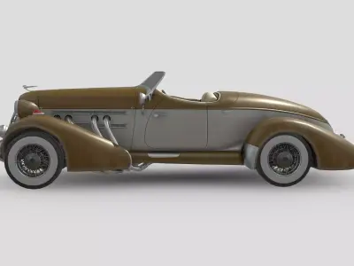 Low Poly Car - Auburn Speedster 851 Low-poly 3D model